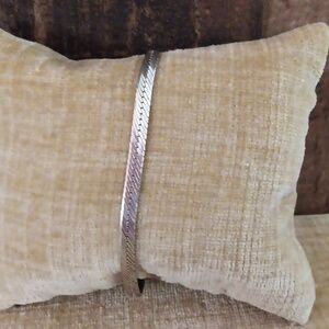 925 Italy Vior Herringbone Flat Chain Bracelet